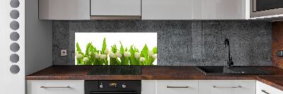 Kitchen splashback White tulips