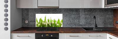 Kitchen splashback White tulips