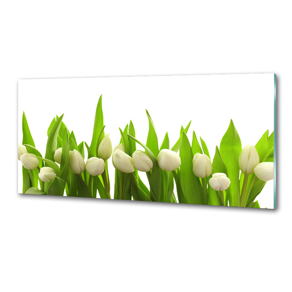 Kitchen splashback White tulips