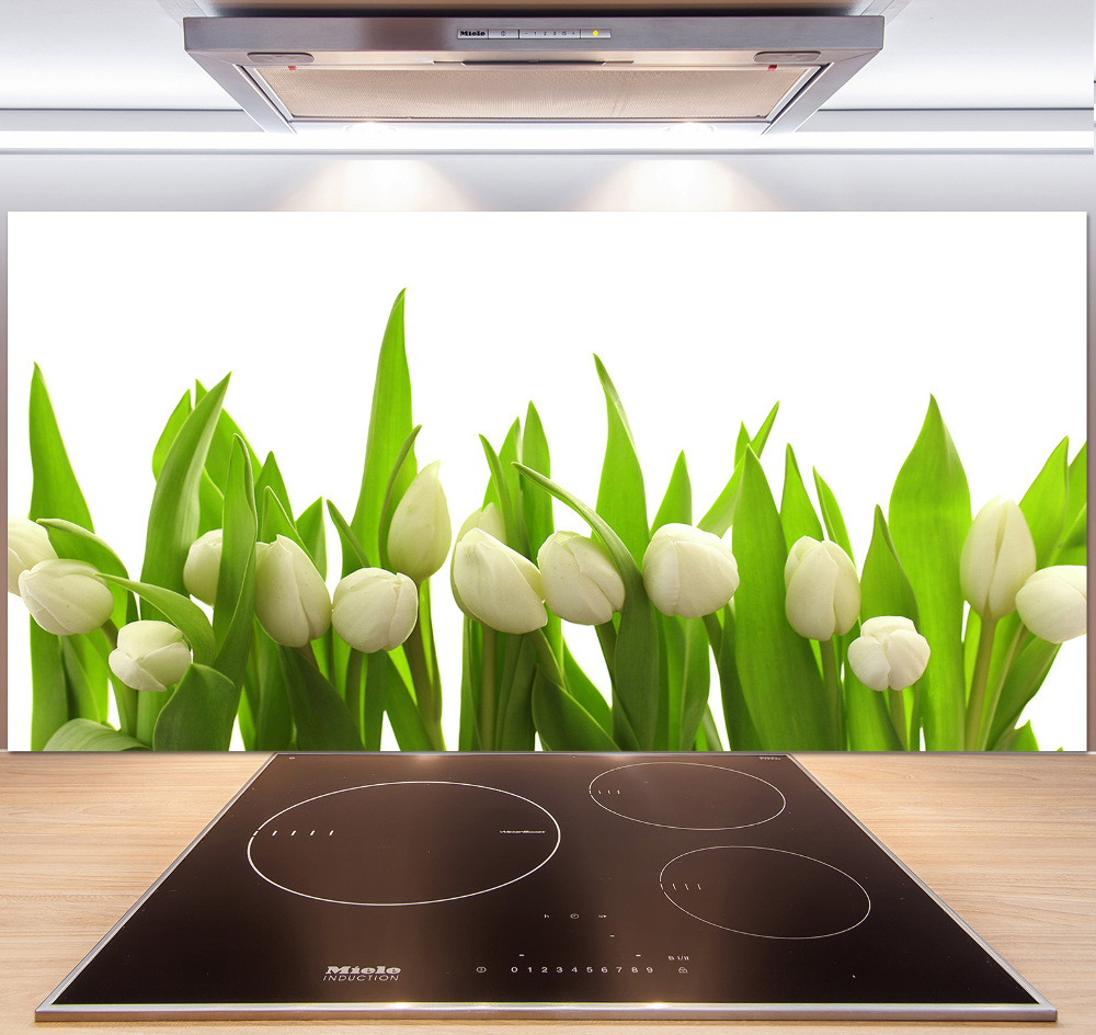 Kitchen splashback White tulips