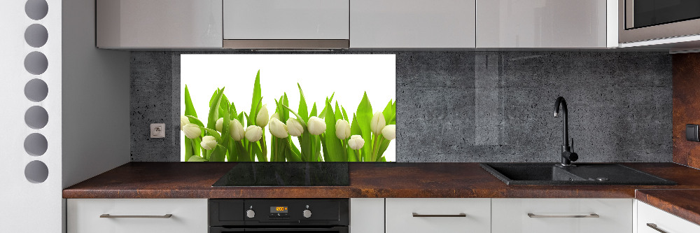 Kitchen splashback White tulips