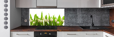 Kitchen splashback White tulips