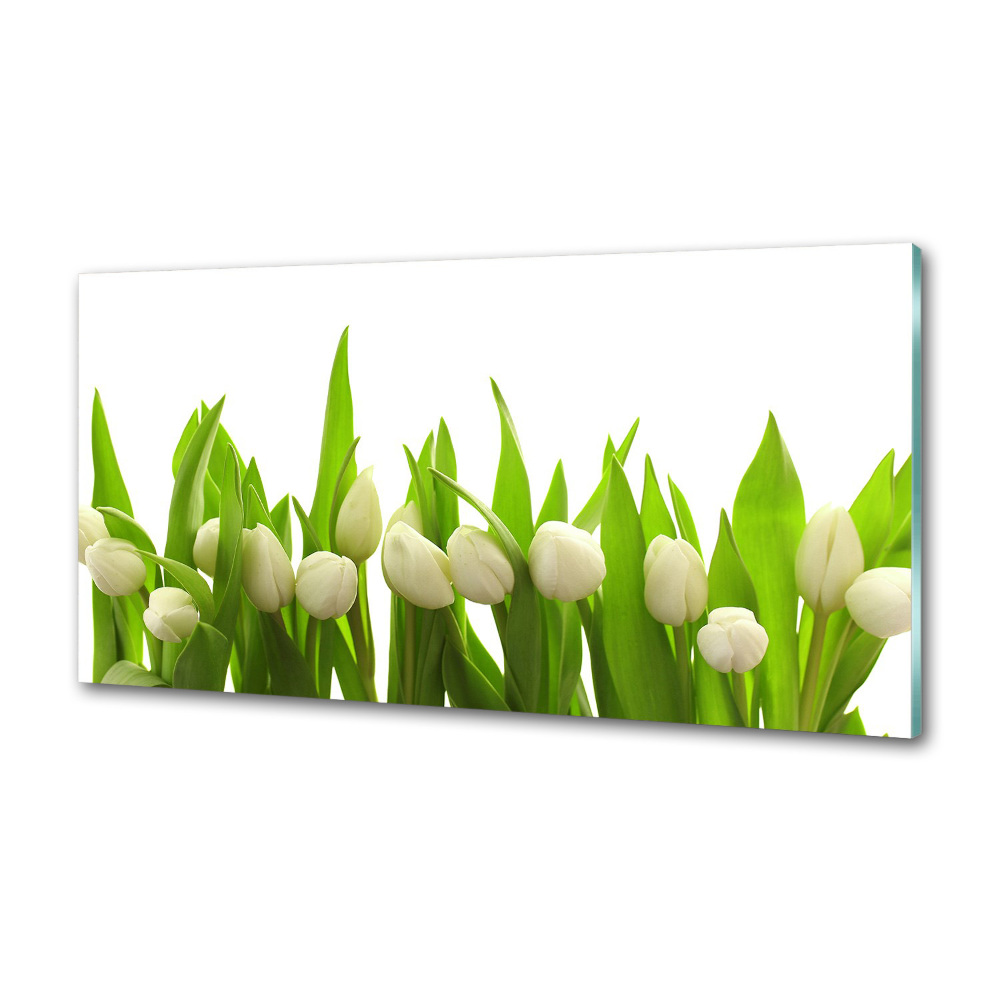 Kitchen splashback White tulips