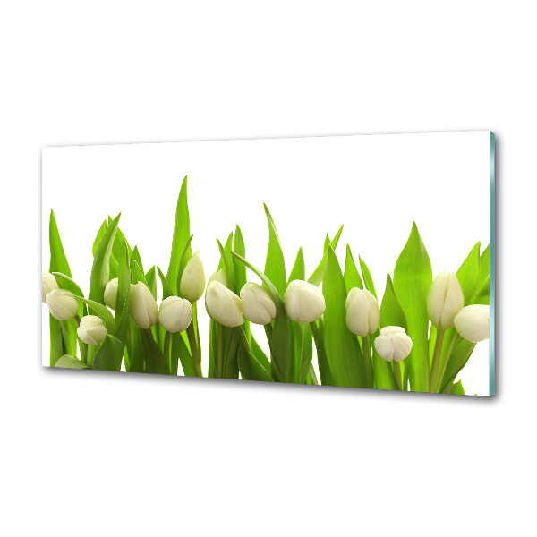 Kitchen splashback White tulips