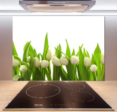 Kitchen splashback White tulips