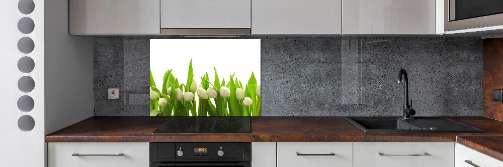 Kitchen splashback White tulips