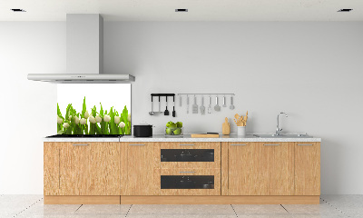 Kitchen splashback White tulips