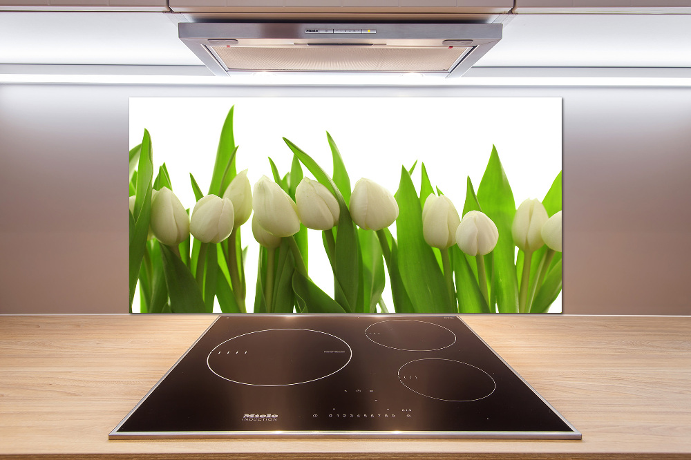 Kitchen splashback White tulips