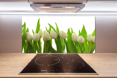 Kitchen splashback White tulips