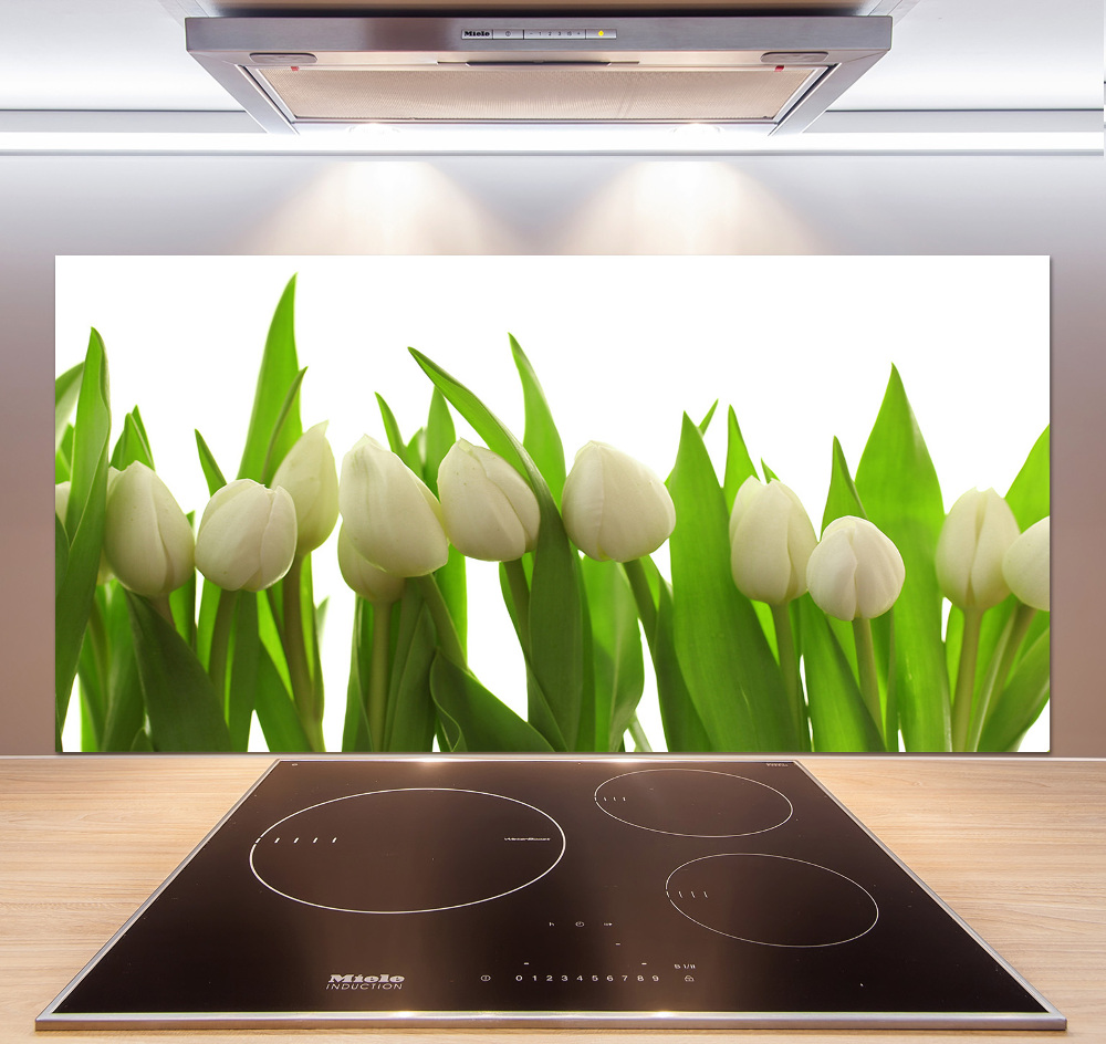 Kitchen splashback White tulips