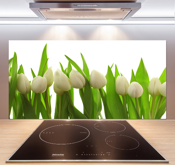 Kitchen splashback White tulips