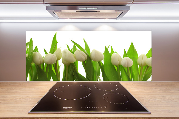 Kitchen splashback White tulips