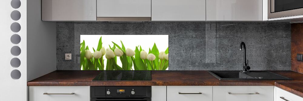 Kitchen splashback White tulips