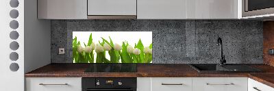 Kitchen splashback White tulips