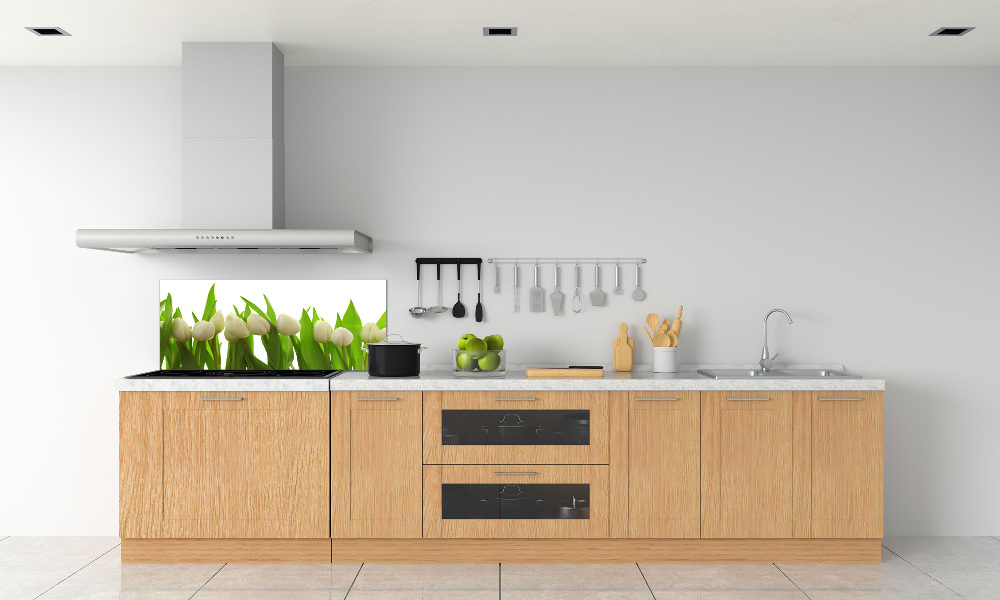 Kitchen splashback White tulips