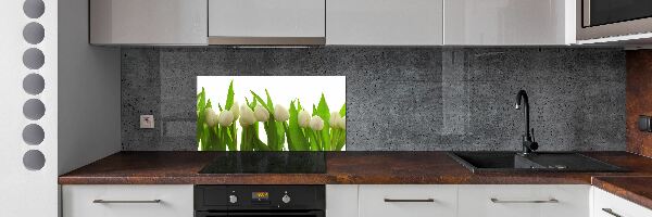 Kitchen splashback White tulips