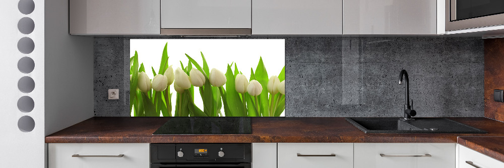 Kitchen splashback White tulips