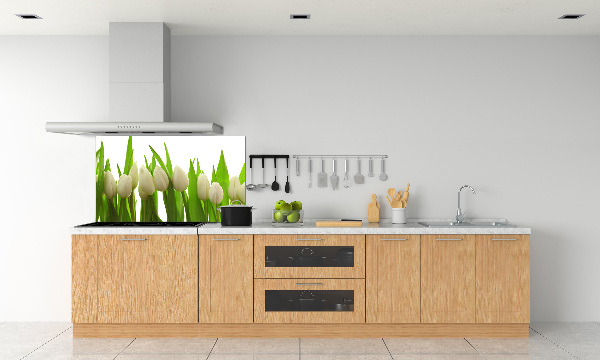 Kitchen splashback White tulips