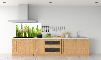 Kitchen splashback White tulips