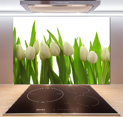 Kitchen splashback White tulips