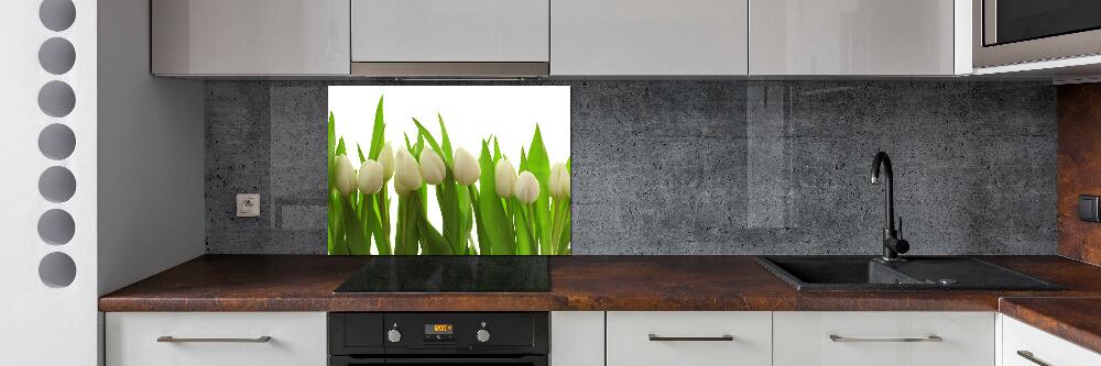 Kitchen splashback White tulips