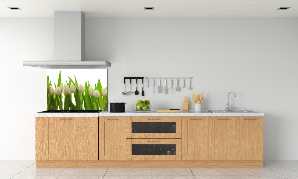 Kitchen splashback White tulips