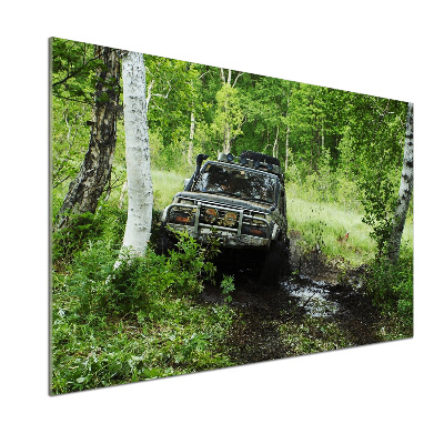 Cooker splashback Jeep in the forest