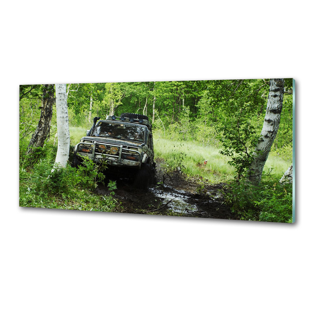 Cooker splashback Jeep in the forest