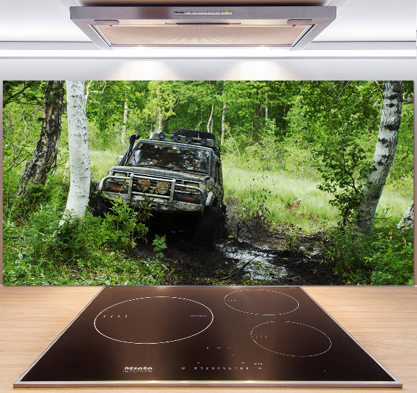 Cooker splashback Jeep in the forest