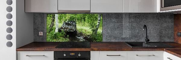 Cooker splashback Jeep in the forest