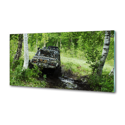 Cooker splashback Jeep in the forest