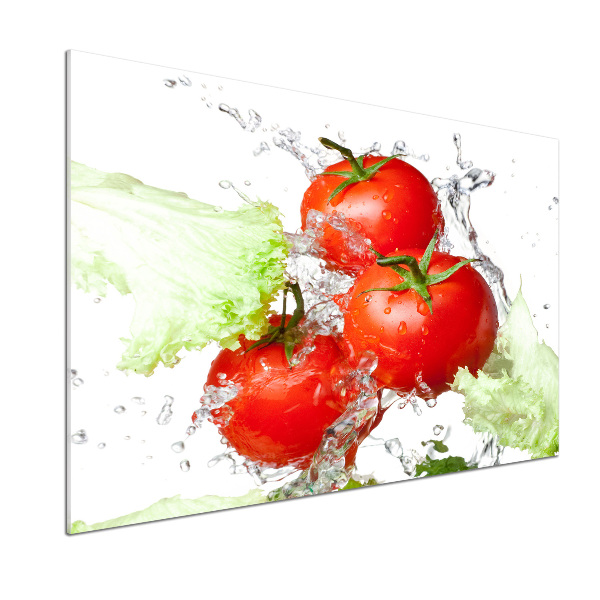 Cooker splashback Tomatoes and lettuce