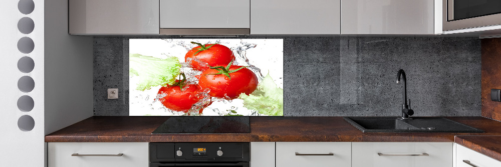 Cooker splashback Tomatoes and lettuce