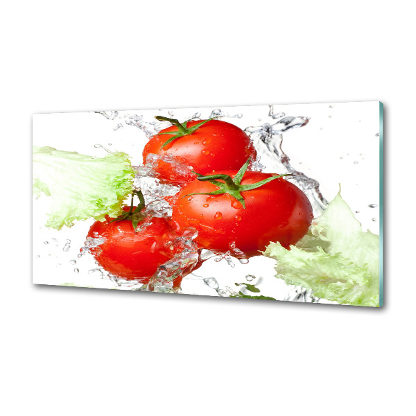 Cooker splashback Tomatoes and lettuce