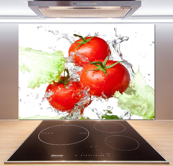 Cooker splashback Tomatoes and lettuce