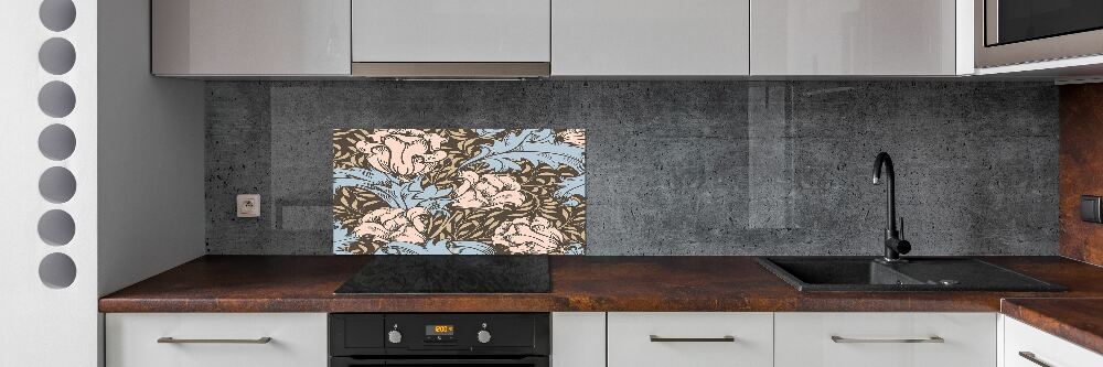 Cooker splashback Floral pattern