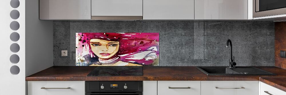 Kitchen splashback Abstraction woman