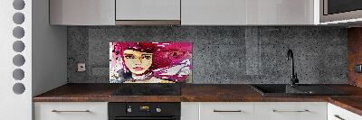 Kitchen splashback Abstraction woman