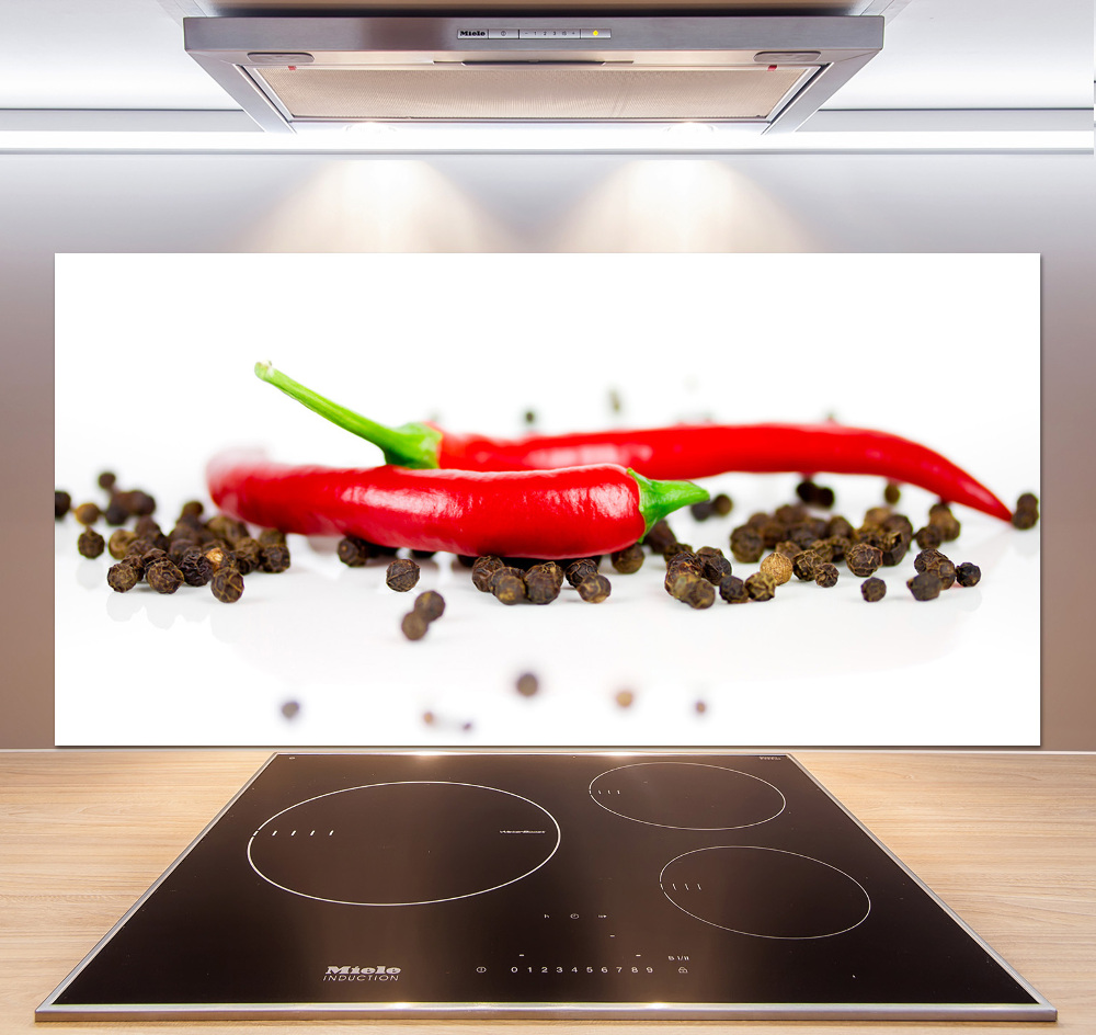 Cooker splashback Chilli and pepper