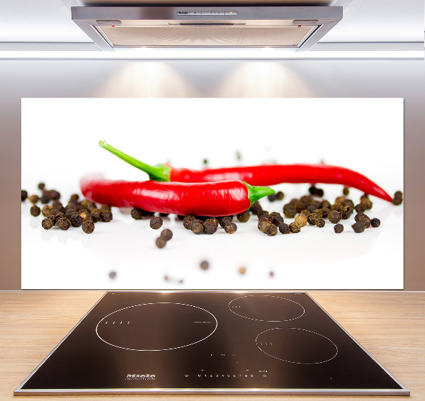 Cooker splashback Chilli and pepper