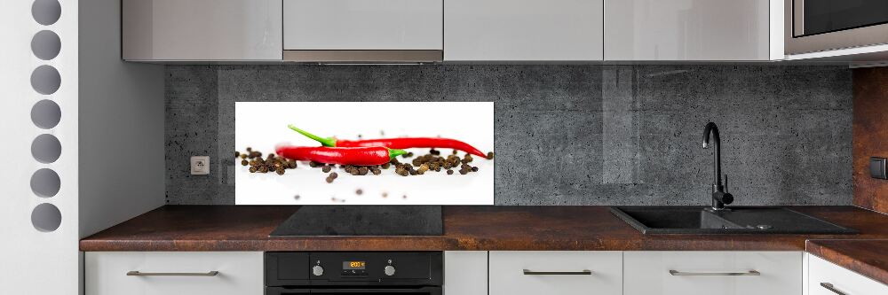 Cooker splashback Chilli and pepper