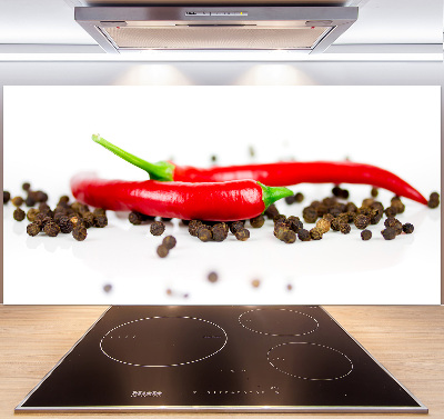 Cooker splashback Chilli and pepper