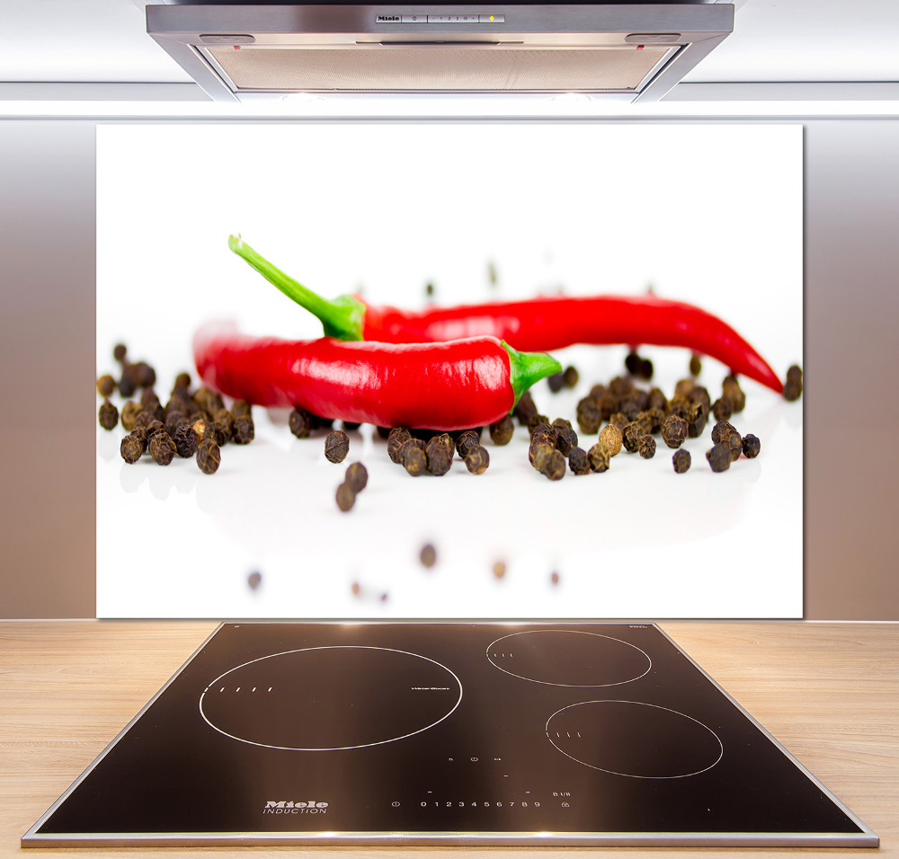 Cooker splashback Chilli and pepper