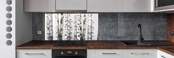 Kitchen splashback Birch trunks