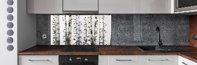 Kitchen splashback Birch trunks