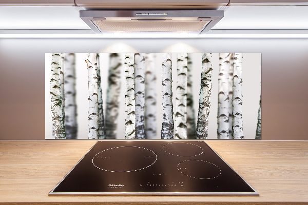 Kitchen splashback Birch trunks