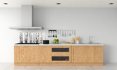 Kitchen splashback Birch trunks