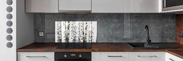 Kitchen splashback Birch trunks