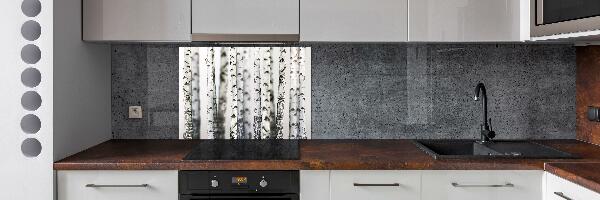 Kitchen splashback Birch trunks