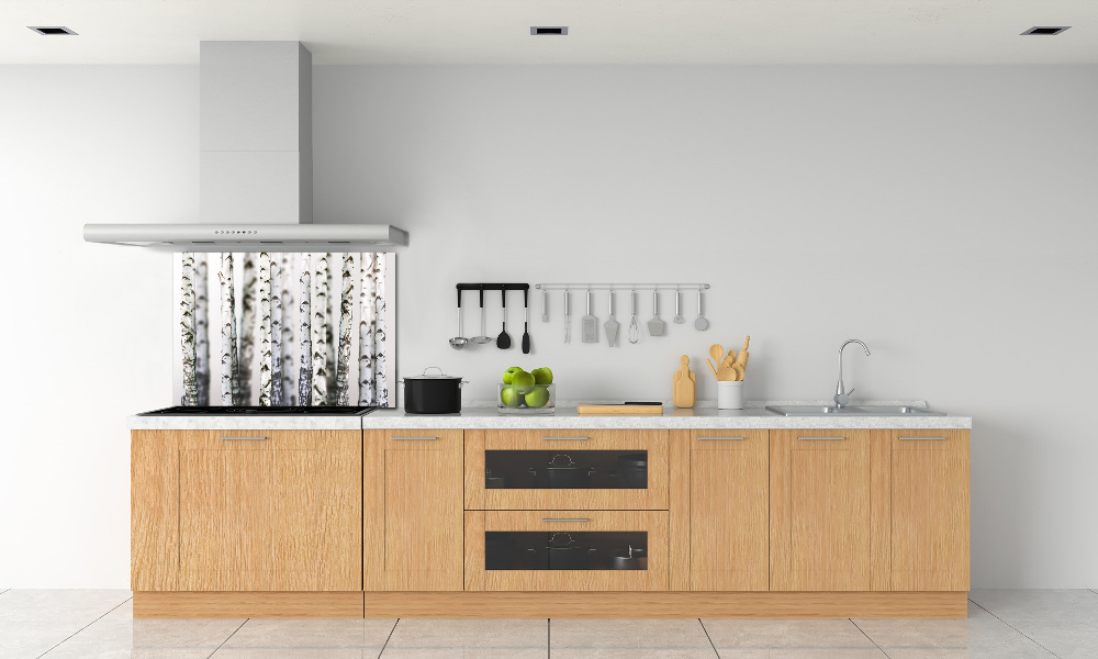 Kitchen splashback Birch trunks